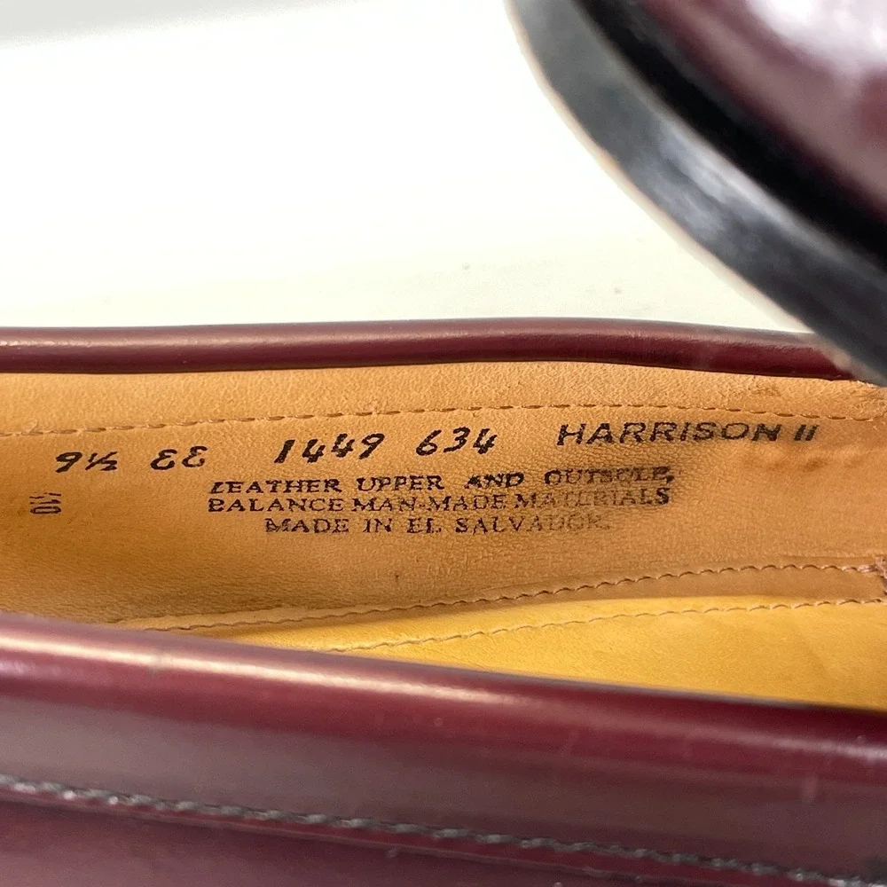 GH Bass & Co Harrison II Tassel Loafers Mens Size 9.5 EE Burgundy Leather Shoes